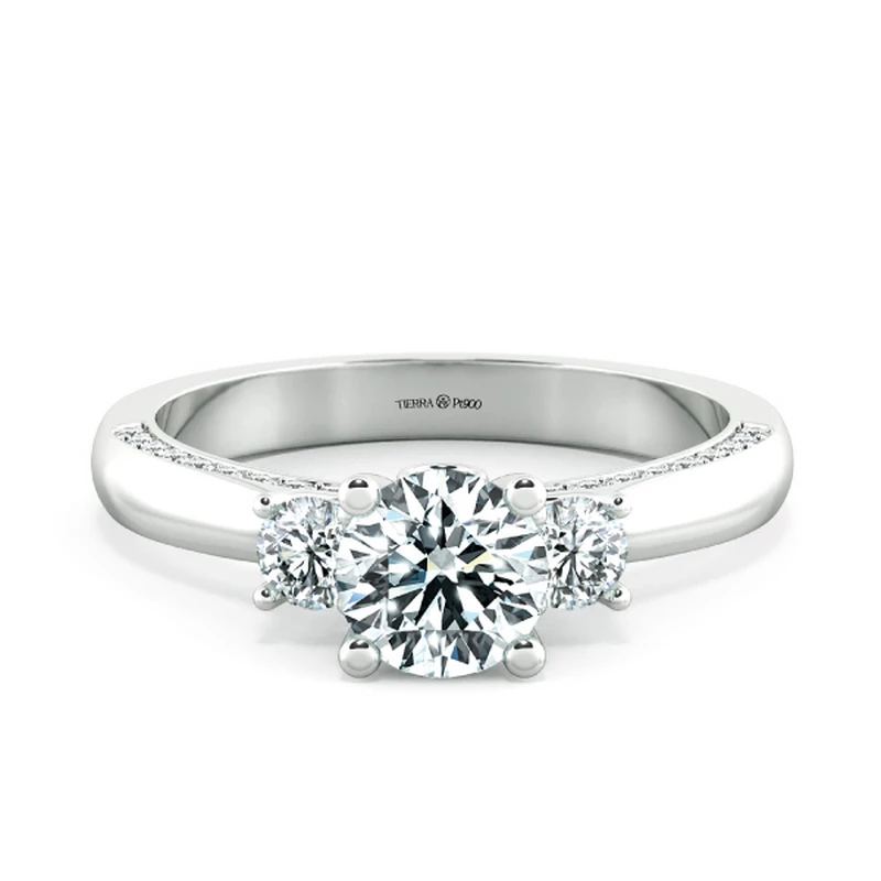 Nhẫn cầu hôn Threestone có bridge accent NCH3204